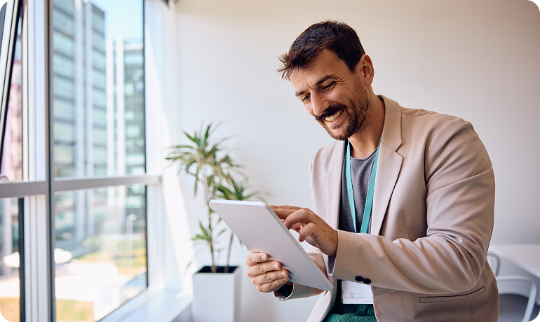 Offshore financial accountant analysing financial statements